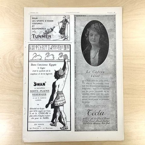 ヴィンテージ雑誌illustration（1920.12）4Pモノクロ バーバリー・服飾品 18PSa20-10