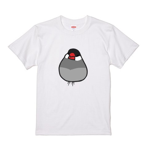 文鳥Tシャツ  「おもち文鳥」桜文鳥 【受注生産】