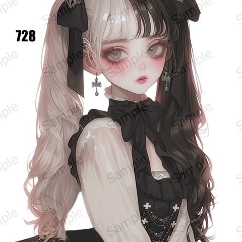 original sticker « no.728 »     //     人物ステッカー オリジナルステッカー