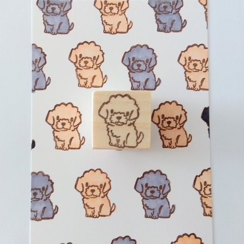 ふわふわトイプードル　消しゴムはんこ