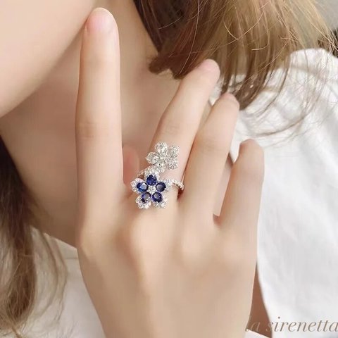 受注製作 ＊ blue fleur ring*sv925