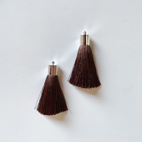 LAST1点アイテム 【2pcs darkbrown#ls】シンプルボリュームタッセル