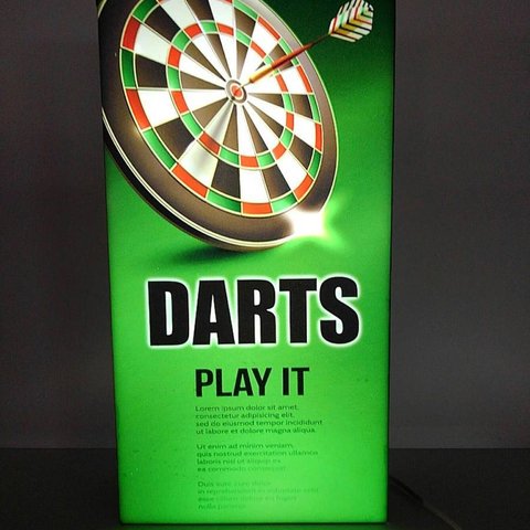 【Lサイズ】ダーツ BAR ゲーム DARTS プレイヤー サイン ランプ 看板 置物 雑貨 ライトBOX 電飾看板 電光看板