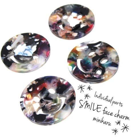 SMILE face charm～ 4pcs