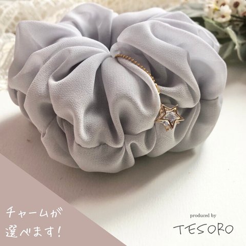 【シフォン❤︎シュシュ】　ボリューム＊ice grey＊