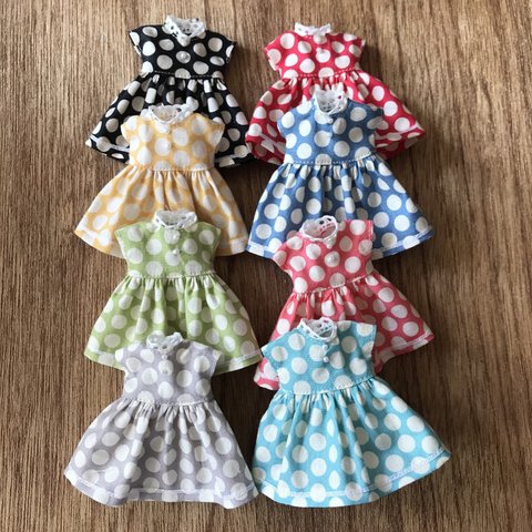 オビツ11服  polka dot color ワンピース　