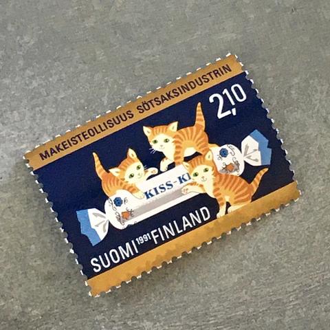 ネコとキャンディーの切手 フィンランド（未使用外国切手・古切手）|アンティーク・ヴィンテージ