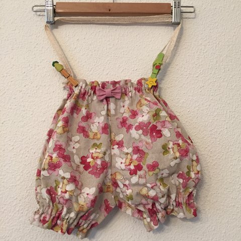 <Summer sale> スペイン製生地  花柄 かぼちゃパンツ 80-100サイズ