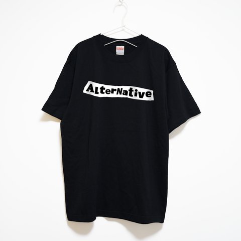 オルタナティブロックの音楽系Tシャツ【ブラック】やや厚めプレミアム生地 半袖クルーネック