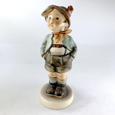陶器人形　フンメルHummel　ゲーベル社Geobel　少年　水色ジャケット 16ota4-5