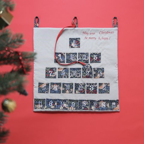 モリスで迎えるクリスマス/アドベントカレンダー/刺繍/ウィリアムモリス