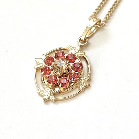 vintage デイジーネックレス padparadscha