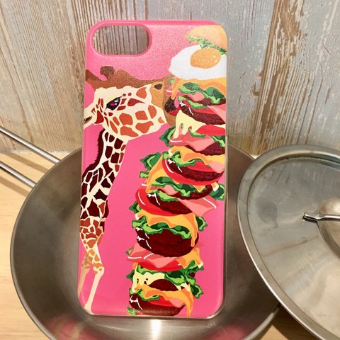 ぼくたちのごちそう　iPhoneスマホケース おいしい食べ物とかわいい動物のイラスト