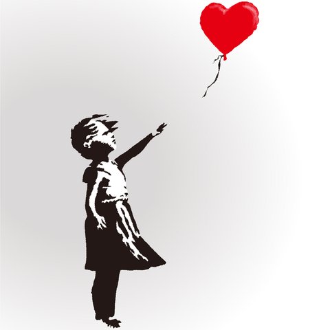 カインドストア ステンシルシート ステンシルアート stencil art 赤い風船に手を伸ばす少女 バンクシー THE GIRL WITH RED BALLOON BANKSY M884