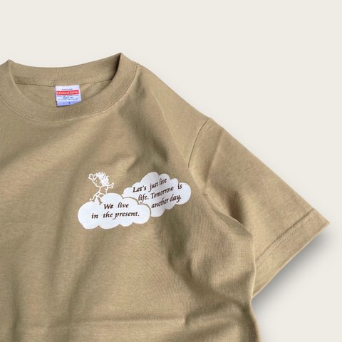 Tシャツ「cloud」サンドカーキ