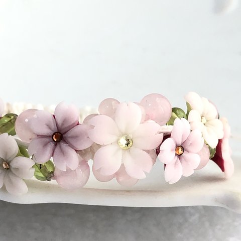 受注制作☆桜☆桜Cherry blossom garden bracelet☆春アクセサリー