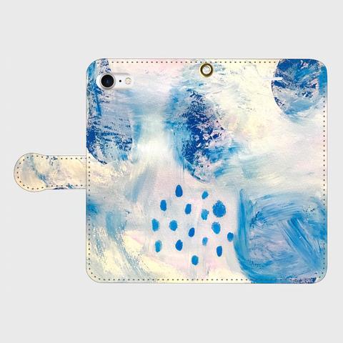 『青い雪』手帳型スマホケース受注製作