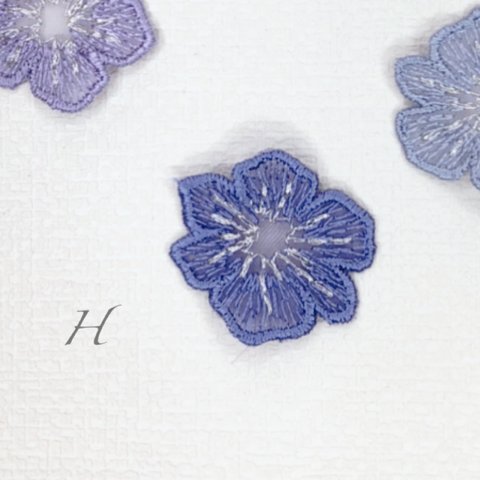 刺繍 フラワーモチーフ 小 10枚入　Hパンジーs