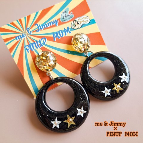 ☆Good luck  Earrings☆ピアス・イヤリング 【Black】【me & Jimmy×PINUP MOM】