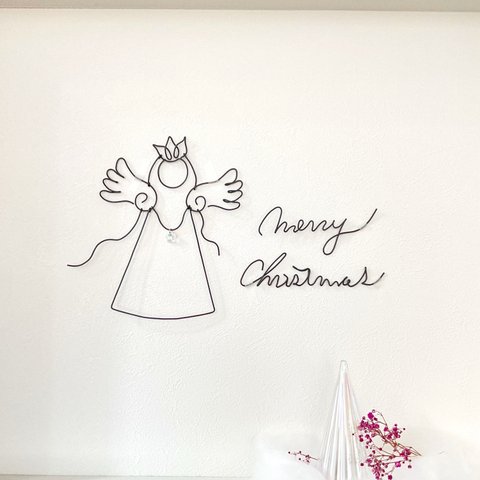 クリスマス＊天使とMerry Christmas＊ワイヤークラフト