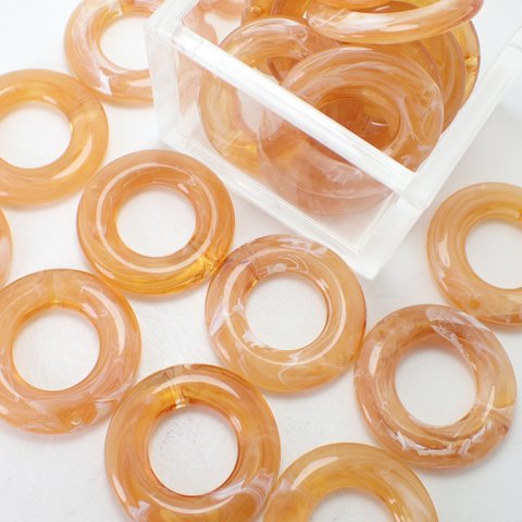 送料当店負担【6個】樹脂製ドーナツRing　★オレンジ