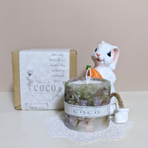 【SALE】ボタニカルキャンドル　ミニ　coco1