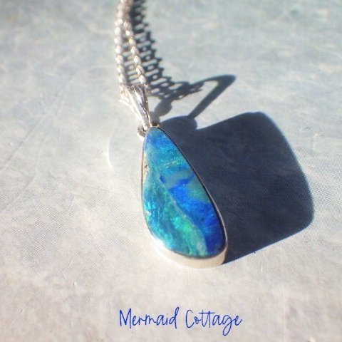 Grand Blue Opal Necklace *Sv925*