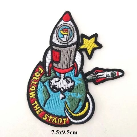 ⑥ロケットアイロンワッペン刺繍ワッペン