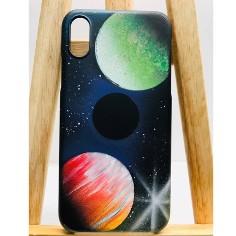 スプレーiPhoneケースＸ　「吸い込まれる惑星」