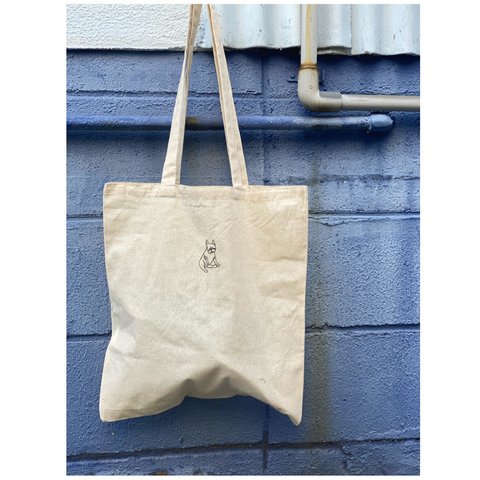 フレブルecoBAG ★フレンチブルドッグ刺繍　名入れ　エコバッグ　うちのこ★