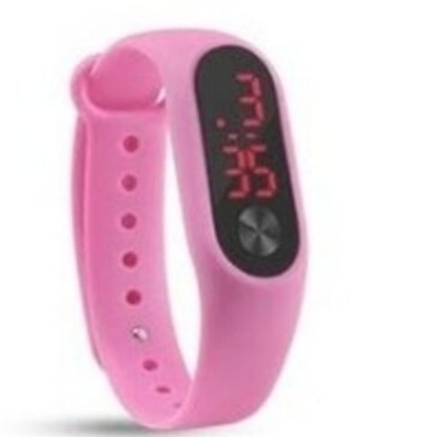 スポーツブレスレット時計　１つ　LED電子デジタル快適なシリコ腕時計　ピンク