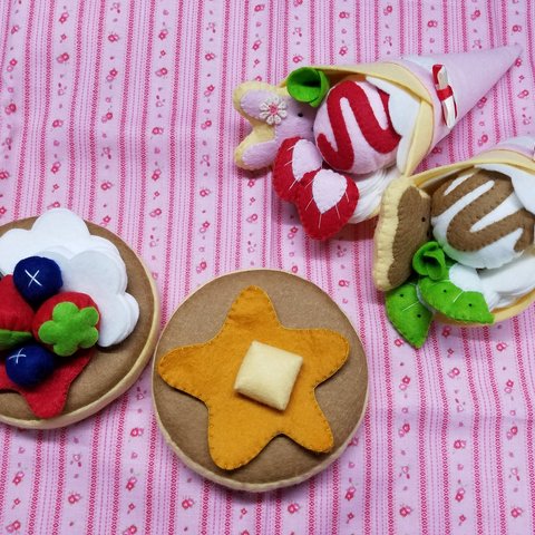 【受注制作】フェルトままごと☆クレープ&ホットケーキ