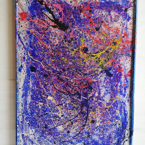 ●送料無料原画一点物●『splatter abstract抽象画#7』インテリアアートパネル