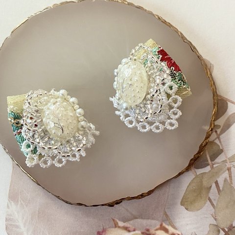 イヤリング【刺繍リボンa】