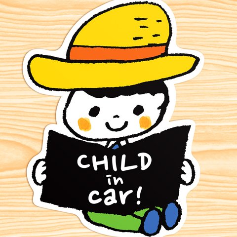 CHILD IN CAR マグネットステッカー(読書ちゃん）