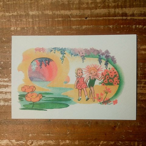 ビンテージ風お花の妖精の国ポストカード5枚セット
