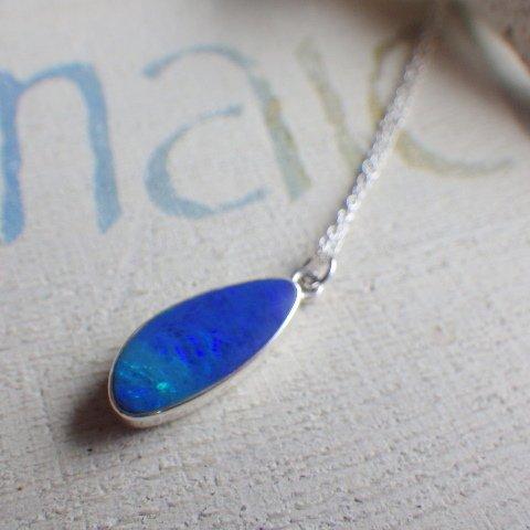 Ｇrand Blue Opal Necklace *Sv925