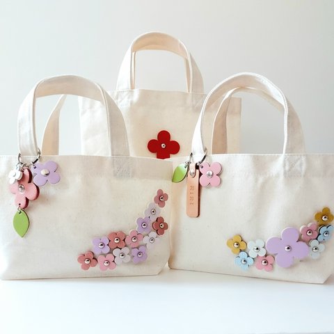 31色の本革フラワーから選べるオリジナルbag