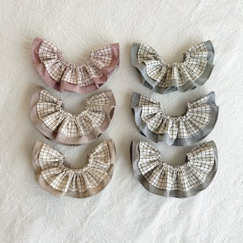 ---  plaid frill bib ---                                          スタイ　ビブ　フリルスタイ　チェック柄　入園準備　出産祝い　出産準備