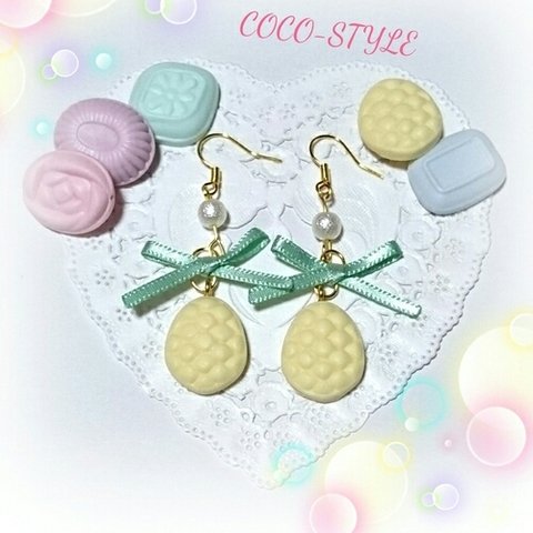 ♡パステル ドロップ(イエロー)♡ピアス♡