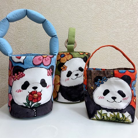 Panda パンダ トートバッグ パンダ柄 ハンドバッグ バケツバッグ かわいい 中国のパンダキャンバスバッグ