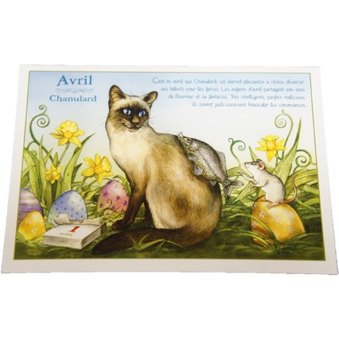 【 セブリーヌ ☆ ポストカード ２枚セット 】 Avril ４月 猫 ネコ キャット はがき Chats enchantes 94084PC