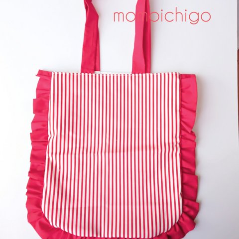 momoichigo  ひらひらフリルのbag   ﾚｯﾄﾞｽﾄﾗｲﾌﾟ