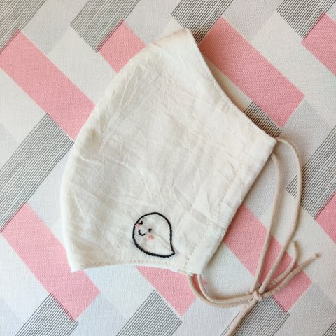 手刺繍マスク ゆうれい