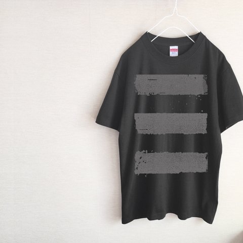 太いボーダー_ブラックエディション　Tシャツ（スミクロ）