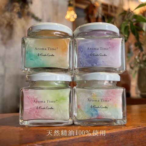 「Aroma Time +」アロマタイム《Floral Mint》合成香料不使用、100%天然精油を6ml以上使ったアロマキャンドル  