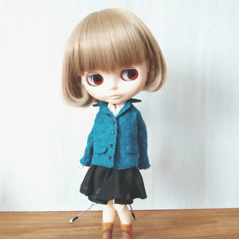 99.※ブライスアウトフィット※1/6ドール服※青のコート