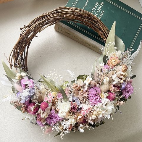 ドライフラワーリース/driedflower wreathe※お色味指定可