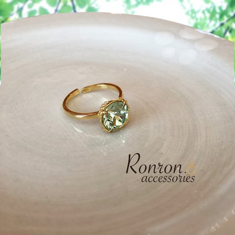 bijou ring_new green leaves