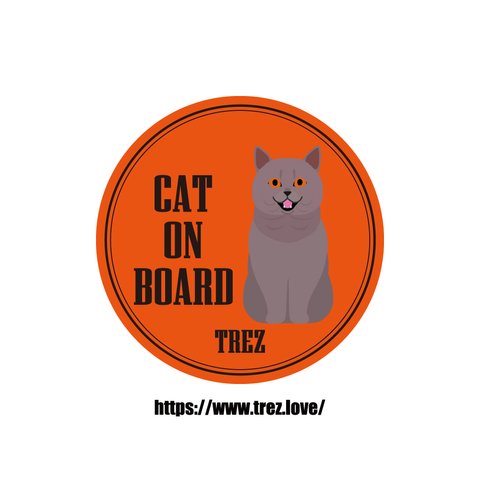 全8色 名前入り CAT ON BOARD ブリティッシュショートヘア ポップアート マグネット